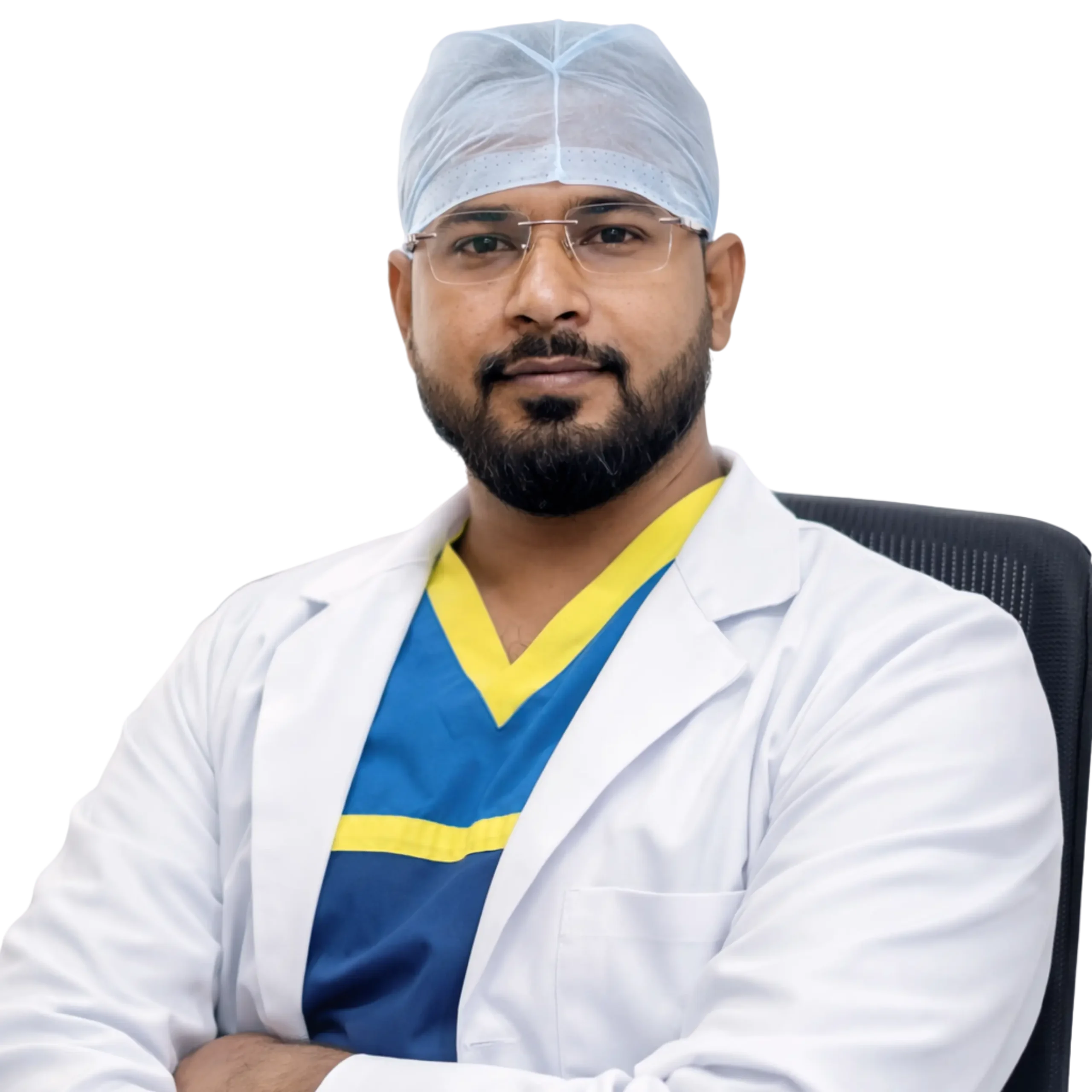 Dr. Sumit Kumar Jha performing complex orthopaedic surgery using C-arm technology in Siliguri.